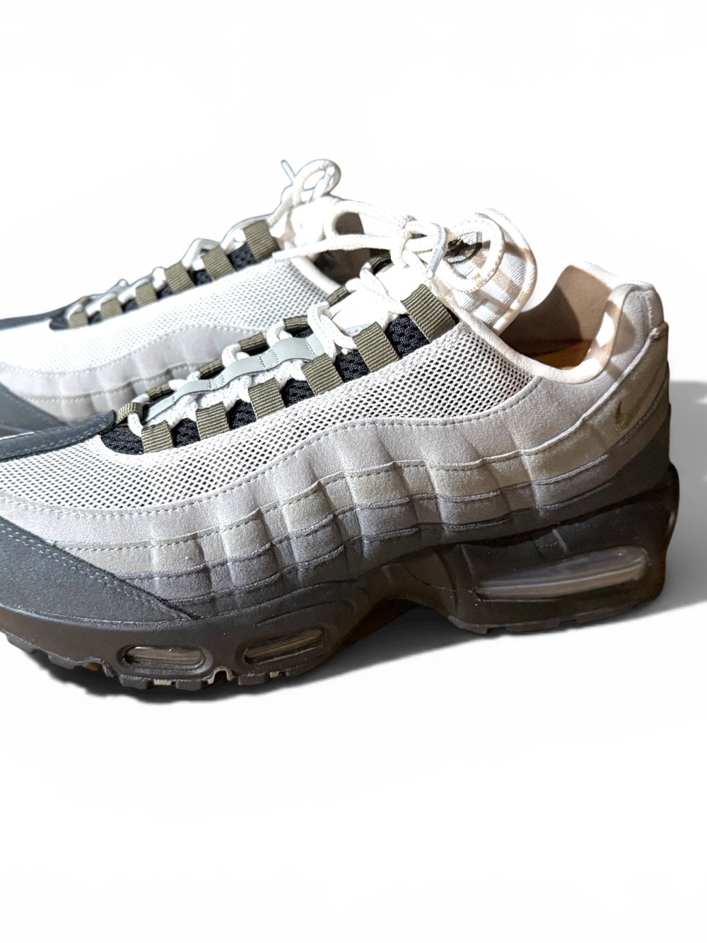Nike Air Max 95 Big Bubble women’s sneakers in the "Black Medium Olive" colorway